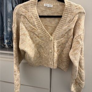 Emory Park Cream Cable Knit Cardigan